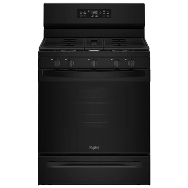 Whirlpool 30" 5.0 Cu. Ft. Fan Convection 5-Burner Freestanding Gas Air Fry Range (WFGS4530SB) - Black