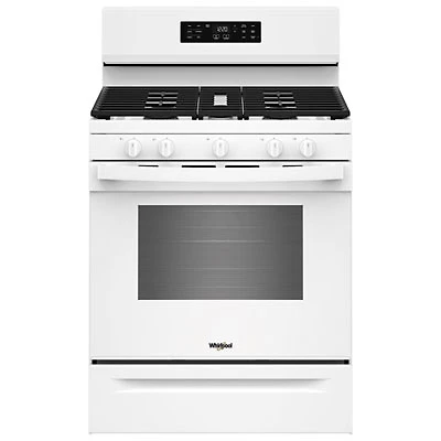 Whirlpool 30" 5.0 Cu. Ft. Fan Convection 5-Burner Freestanding Gas Air Fry Range (WFGS4530SW) - White