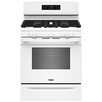 Whirlpool 30" 5.0 Cu. Ft. Fan Convection 5-Burner Freestanding Gas Air Fry Range (WFGS4530SW) - White