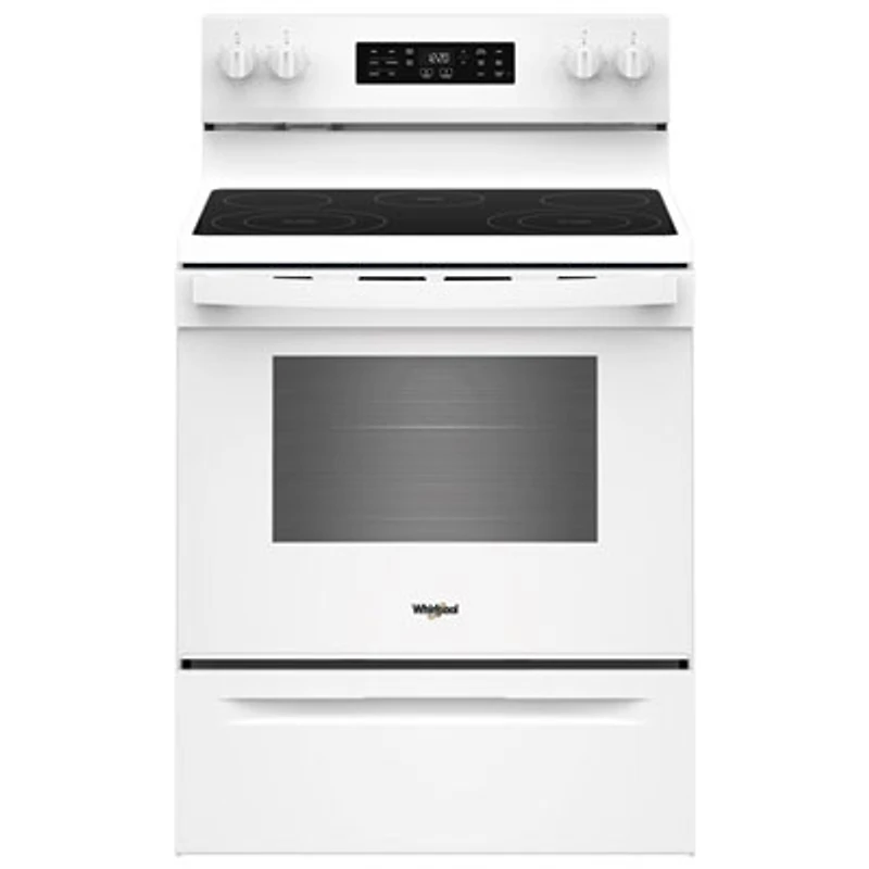 Whirlpool 30" 5.3 Cu. Ft. Fan Convection 5-Element Freestanding Electric Air Fry Range (YWFES4530SW) - White