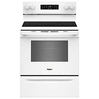 Whirlpool 30" 5.3 Cu. Ft. Fan Convection 5-Element Freestanding Electric Air Fry Range (YWFES4530SW) - White
