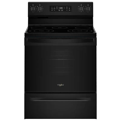 Whirlpool 30" 5.3 Cu. Ft. Fan Convection 5-Element Freestanding Electric Air Fry Range (YWFES4530SB) - Black