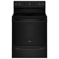 Whirlpool 30" 5.3 Cu. Ft. Fan Convection 5-Element Freestanding Electric Air Fry Range (YWFES4530SB) - Black