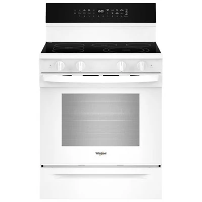 Whirlpool 30" 5.3 Cu. Ft. True Convection 5-Element Freestanding Electric Air Fry Range (YWFES7030SW) - White