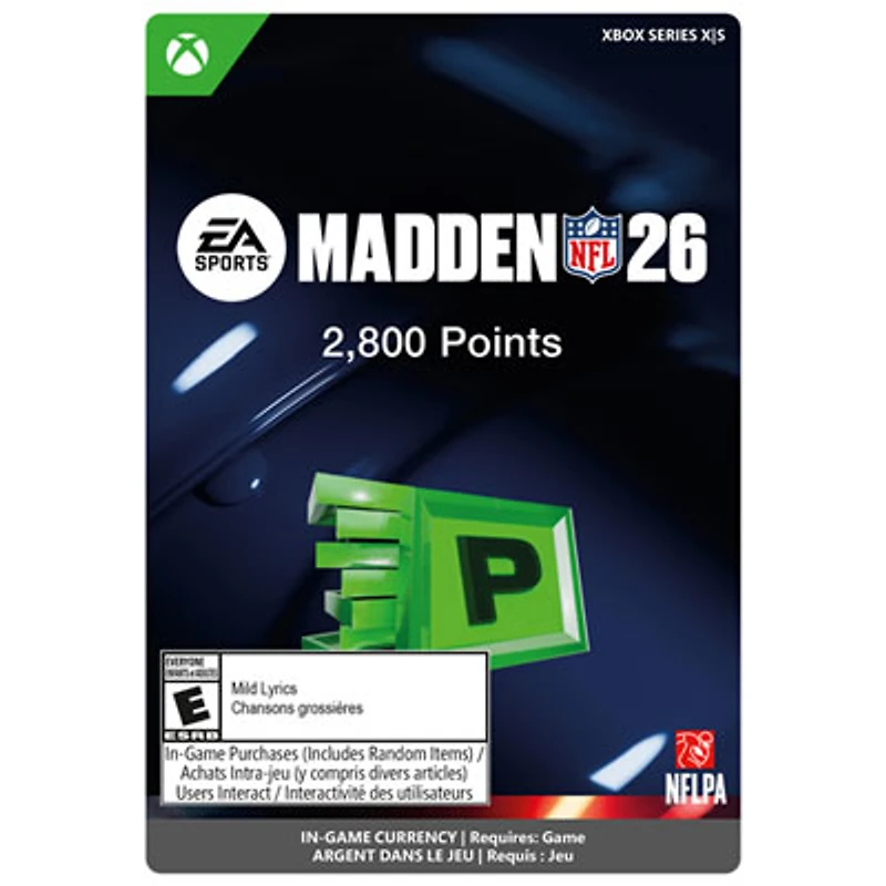 Madden NFL 26: 2800 Points (Xbox X|S / Xbox One) - Digital Download