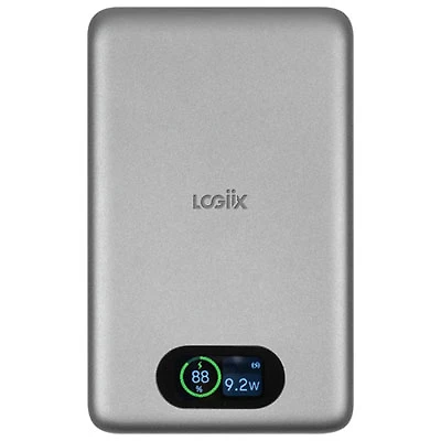 LOGiiX Piston Power 10000 mAh USB-C Power Bank with MagSafe- Graphite Grey