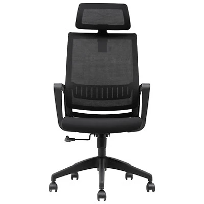 Brassex Jackson High-Back Fabric Office Chair - Black