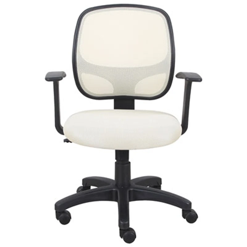 Brassex Eliza Ergonomic High-Back Fabric Office Chair - Beige