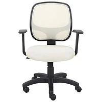 Brassex Eliza Ergonomic High-Back Fabric Office Chair - Beige