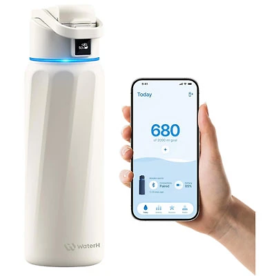 WaterH Boost 32oz Smart Bottle - White