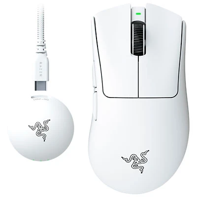 Razer DeathAdder V4 Pro Wireless Optical Gaming Mouse - White