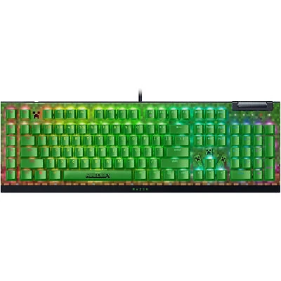 Razer BlackWidow V4X Minecraft Backlite Green Mechanical Switches Full-Size Gaming Keyboard
