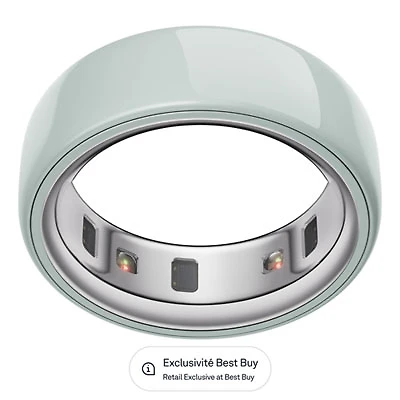 Oura Ring 4 Ceramic Sleep & Fitness Smart Ring - Tide - Size 4