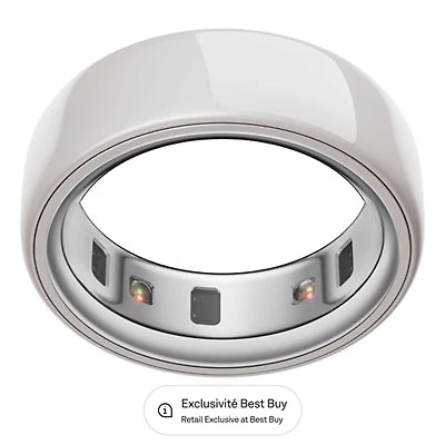 Oura Ring 4 Ceramic Sleep & Fitness Smart Ring - Cloud - Size 4
