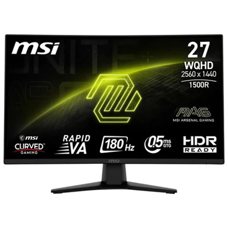 MSI 27" WQHD 180Hz 0.05ms Curved LED Gaming Monitor (MAG 274CQFB E18) - Metallic Black