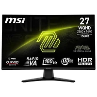 MSI 27" WQHD 180Hz 0.05ms Curved LED Gaming Monitor (MAG 274CQFB E18) - Metallic Black