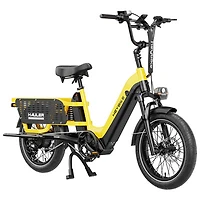 Heybike Hauler Fat-Tire Electric Cargo Bike with Dual Battery (750W Motor / 140 km Range / 45 km/h Top Speed) - Yellow