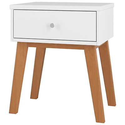 Soho Modern 1-Drawer Kids Nightstand - White/Natural