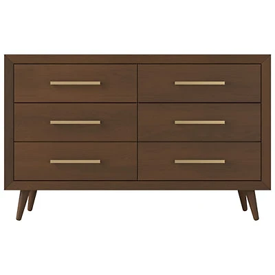 Cranbrook Contemporary 6-Drawer Kids Dressers - Toasted Chestnut