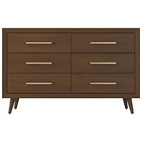 Cranbrook Contemporary 6-Drawer Kids Dressers - Toasted Chestnut