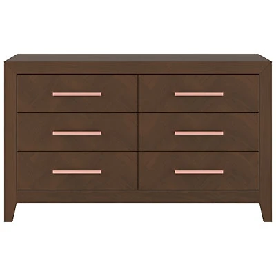 Kieran Transitional 6-Drawer Kids Dressers - Toasted Chestnut