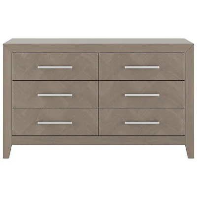 Kieran Transitional 6-Drawer Kids Dressers - Crescent Grey