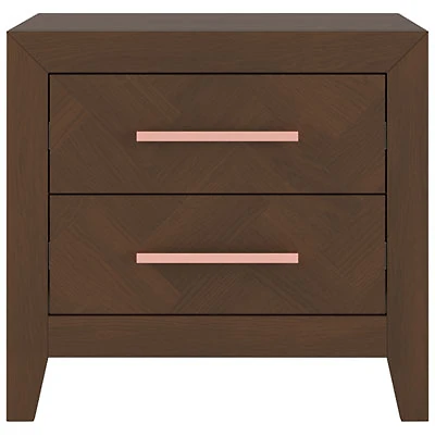 Kieran Transitional 2-Drawer Kids Nightstands - Toasted Chestnut