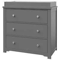 Harmony Contemporary 3-Drawer Kids Dressers - Cool Grey