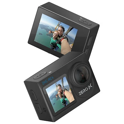 Zero-X Waterproof 4K UHD Sports & Helmet Camera with Dual Display