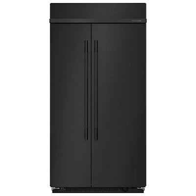 Kitchenaid 41" 25.5 Cu. Ft. Built-in Side-By-Side Refrigerator (KBSN742SBE) - Black Ore