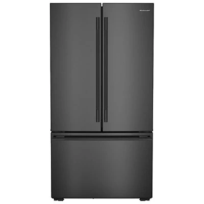 Kitchenaid 36" 24.3 Cu. Ft. French Door Refrigerator with Water Dispenser (KRFC236SBE) - Black Ore