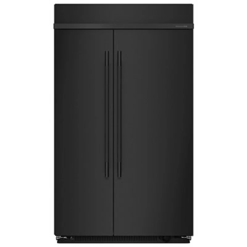 Kitchenaid 48" 30 Cu. Ft. Built-in Side-By-Side Refrigerator (KBSN748SBE) - Black Ore