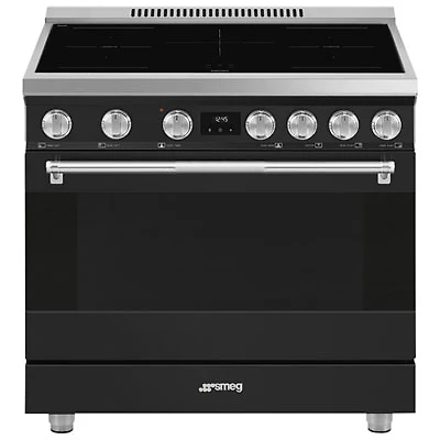 Smeg 36" 4.45 Cu. Ft. True Convection 5-Element Slide-In Induction Range (SPR36UIMAN) - Matte Black