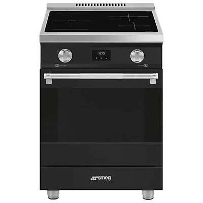 Smeg 24" 2.8 Cu. Ft. True Convection 4-Element Slide-In Induction Range (SPR24UIMAN) - Matte Black