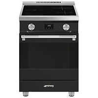 Smeg 24" 2.8 Cu. Ft. True Convection 4-Element Slide-In Induction Range (SPR24UIMAN) - Matte Black