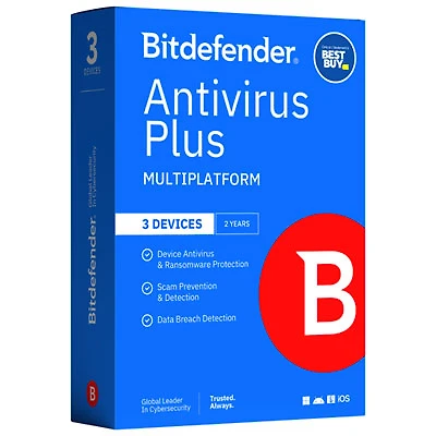 Bitdefender Antivirus Plus Bonus Edition (PC/Mac/iOS/Android) - 3 Device - 1 User - 2 Year - Digital Download - Only at Best Buy