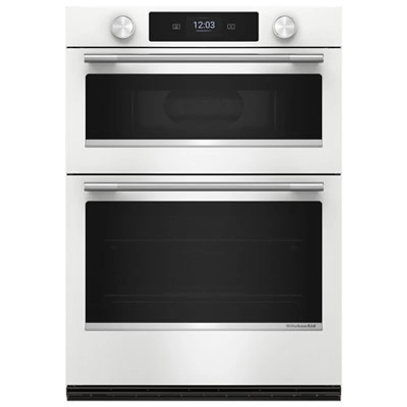 KitchenAid 30" 5 Cu. Ft. Combination True Convection Electric Wall Oven (KOEC730SWH) - White