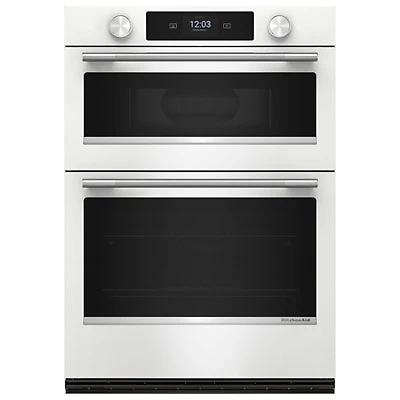 KitchenAid 30" 5 Cu. Ft. Combination True Convection Electric Wall Oven (KOEC730SWH) - White