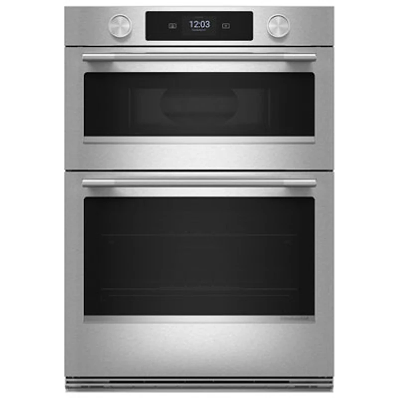 KitchenAid 30" 5 Cu. Ft. Combination True Convection Electric Wall Oven (KOEC730SPS) - PrintShield Stainless