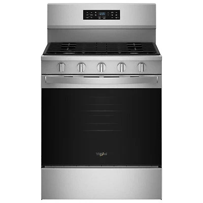 Whirlpool 30" 5.0 Cu. Ft. Free-Standing 5-Burner Self-Clean Gas Air Fry Range (WFGS5730SZ) - Stainless Steel