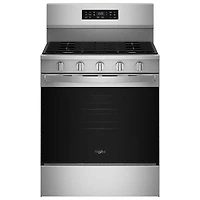 Whirlpool 30" 5.0 Cu. Ft. Free-Standing 5-Burner Self-Clean Gas Air Fry Range (WFGS5730SZ) - Stainless Steel