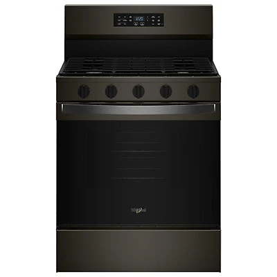 Whirlpool 30" 5.0 Cu. Ft. Free-Standing 5-Burner Self-Clean Gas Air Fry Range (WFGS5730SV) - Black Stainless Steel