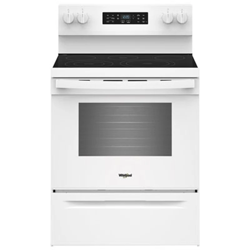 Whirpool 30" 5.3 Cu. Ft. Free-Standing 5-Element Smooth Top Electric Range (YWFES5730SW) - White