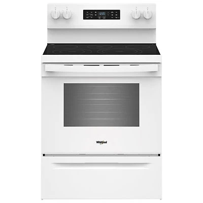 Whirpool 30" 5.3 Cu. Ft. Free-Standing 5-Element Smooth Top Electric Range (YWFES5730SW) - White