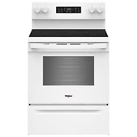 Whirpool 30" 5.3 Cu. Ft. Free-Standing 5-Element Smooth Top Electric Range (YWFES5730SW) - White