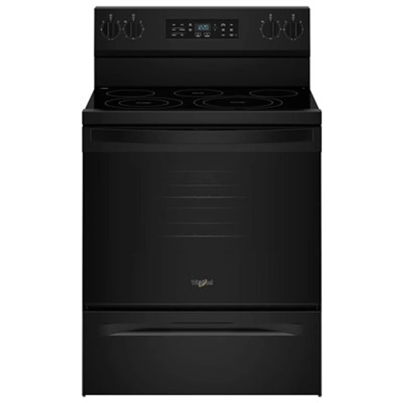Whirpool 30" 5.3 Cu. Ft. Free-Standing 5-Element Smooth Top Electric Range (YWFES5730SB) - Black