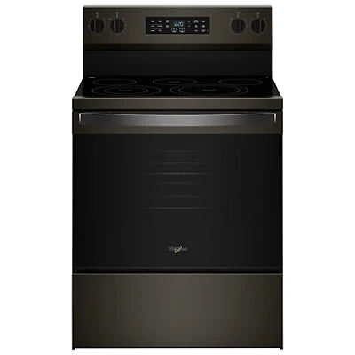 Whirpool 30" 5.3 Cu. Ft. Free-Standing 5-Element Smooth Top Electric Range (YWFES5730SV) - Black Stainless Steel
