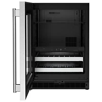 Kitchenaid 4.89 Cu. Ft. Freestanding Bar Fridge (KUBL524SSB) - Black Cabinet/Stainless Doors
