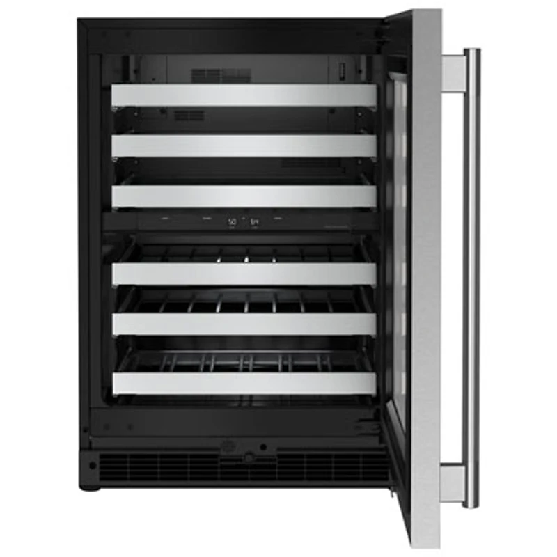 Kitchenaid 46-Bottle Freestanding Wine Cellar (KUWR324SSB) - Black Cabinet/Stainless Doors