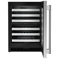 Kitchenaid 46-Bottle Freestanding Wine Cellar (KUWR324SSB) - Black Cabinet/Stainless Doors